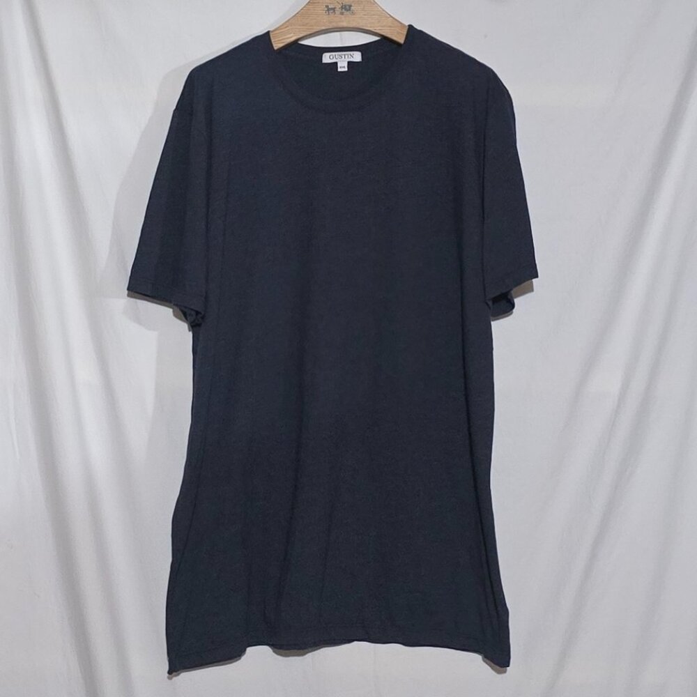 Gustin Made in California USA Heather Crewneck SS Shirt - Blue - XXL*  (d)
